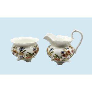 Aynsley Fine Bone China Creamer & Sugar Bowl Set Cottage Garden Designs
